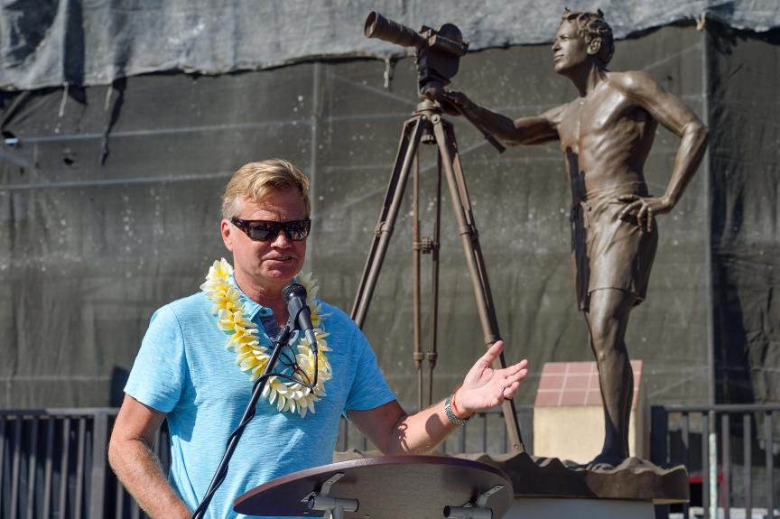 Remember The Endless Summer? Statue of filmmaker Bruce Brown joins other surf icons in Dana Point